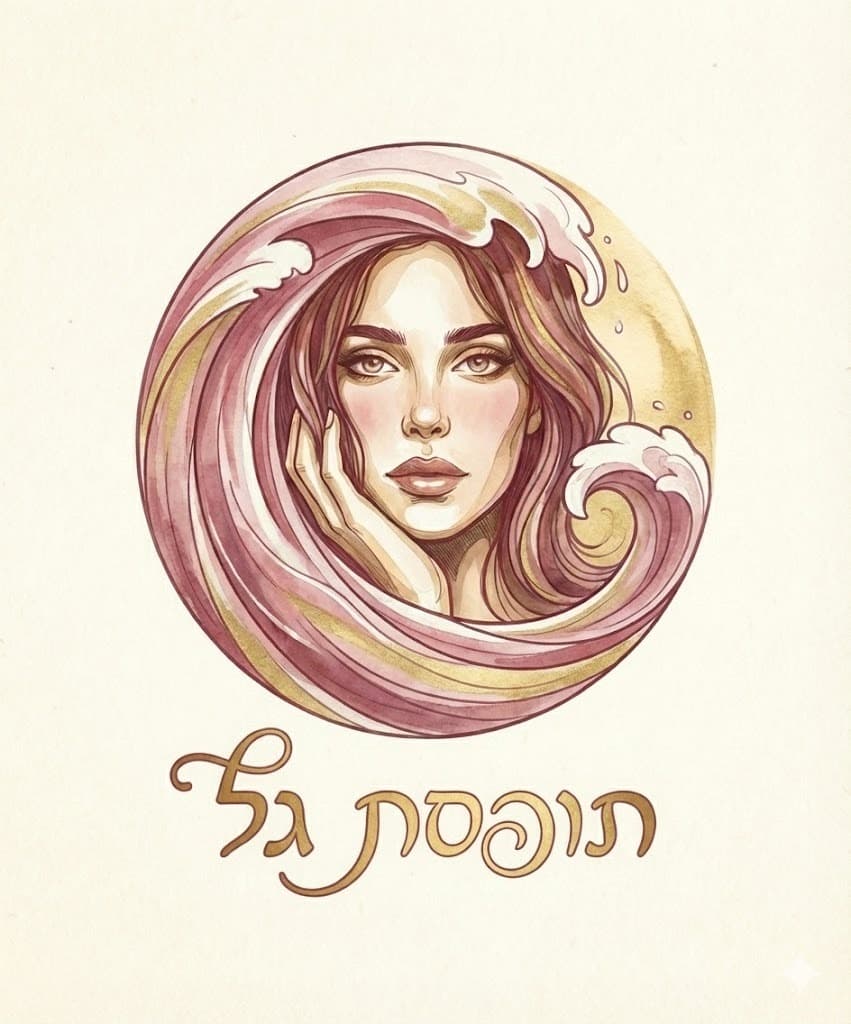 תופסת גל - איור אמנותי של אישה עם גלים, סמל לחוזקה והתאוששות